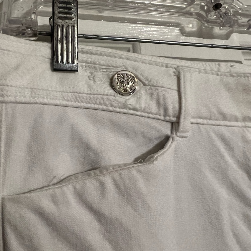 White crop stretch pant